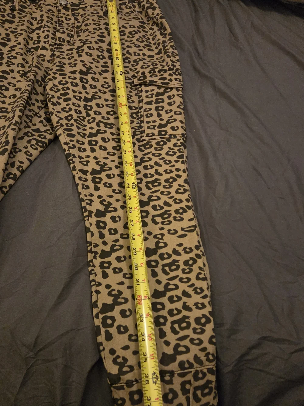 Almost Famous Leopard Print Skinny Jeans in Tan and Black